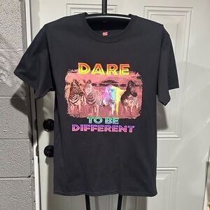 Hanes Black 'Dare to Be Different' Graphic Tee